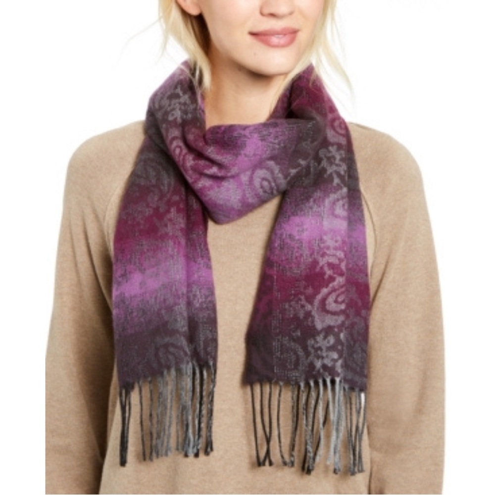 Cejon Ombre Paisley Italian Scarf Purple
